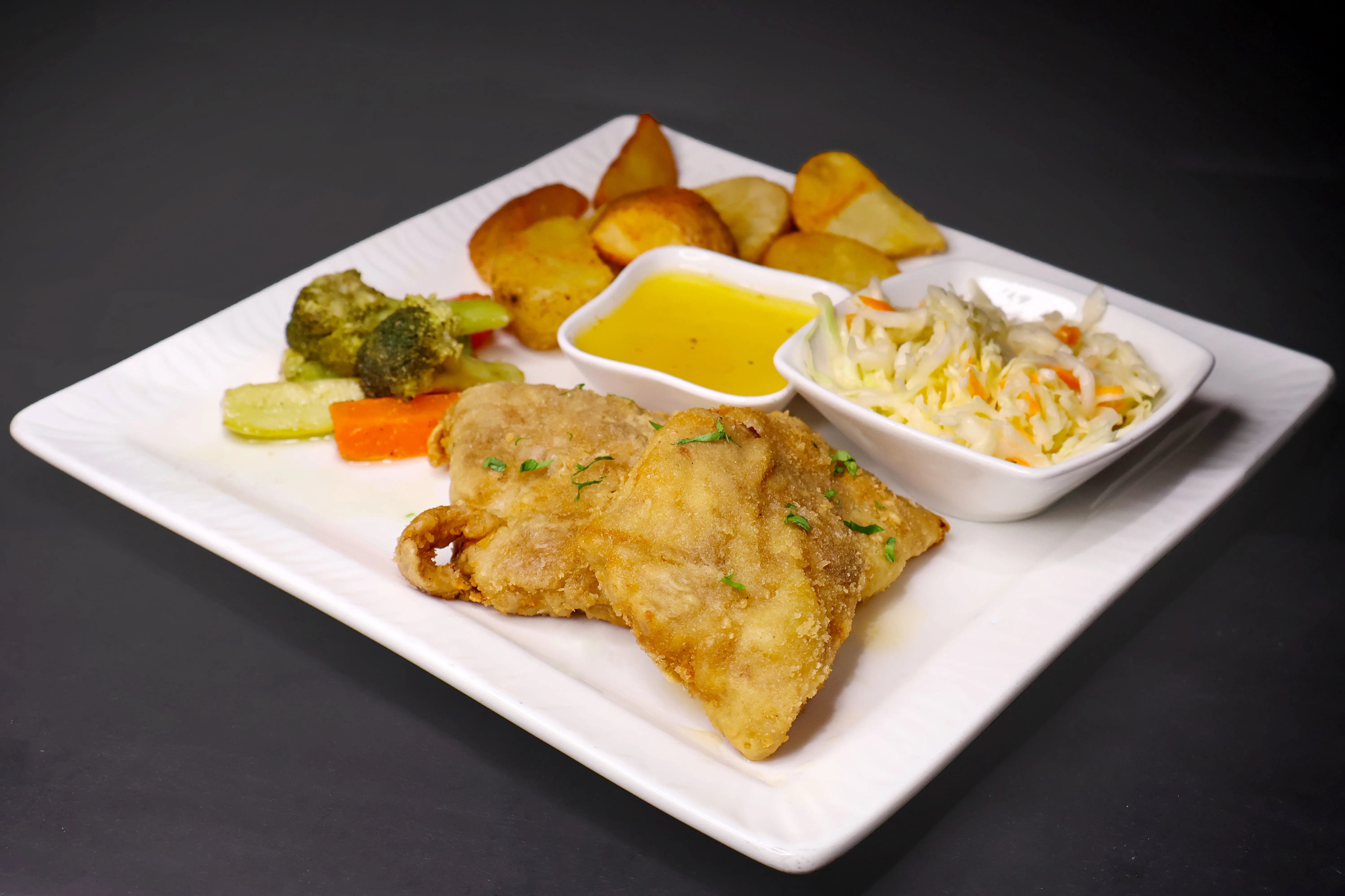 Fried Fish Fillet With Potatoes